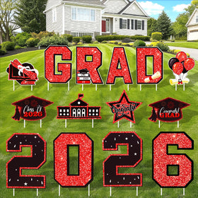 NUOLAN graduation yard sign red in front yard for high visibility and celebration.