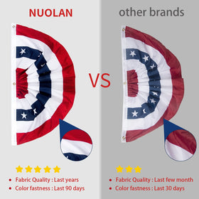 NUOLAN heavy-duty polyester bunting designed for porch and yard displays.