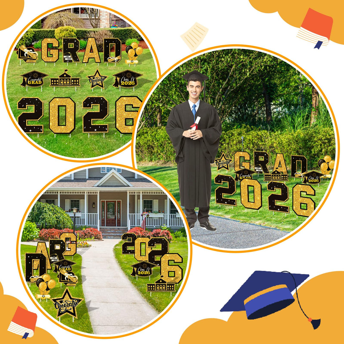 NUOLAN outdoor graduation decor for photo-worthy lawn displays