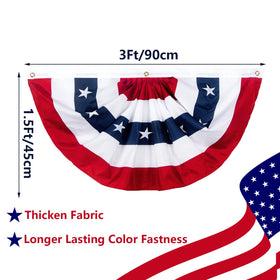 NUOLAN pleated fan flag close-up shows crisp stitching and detail