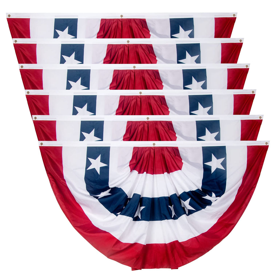 NUOLAN pleated US flag bunting for front porch, ideal outdoor display.