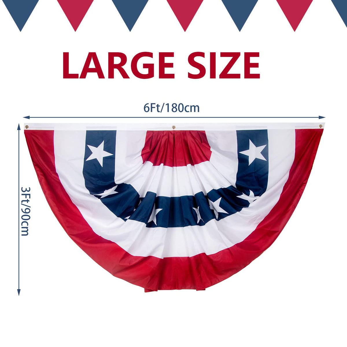NUOLAN six-pack patriotic bunting for outdoor decoration, ready to hang.
