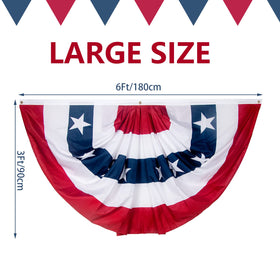 NUOLAN six-pack patriotic bunting for outdoor decoration, ready to hang.