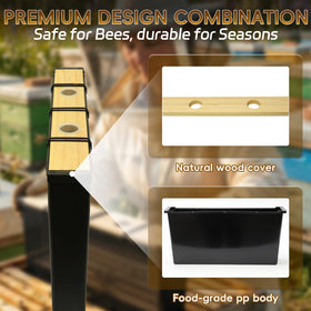 NUOMIC 3.5L feeder inside hive enables calm, contained feeding.