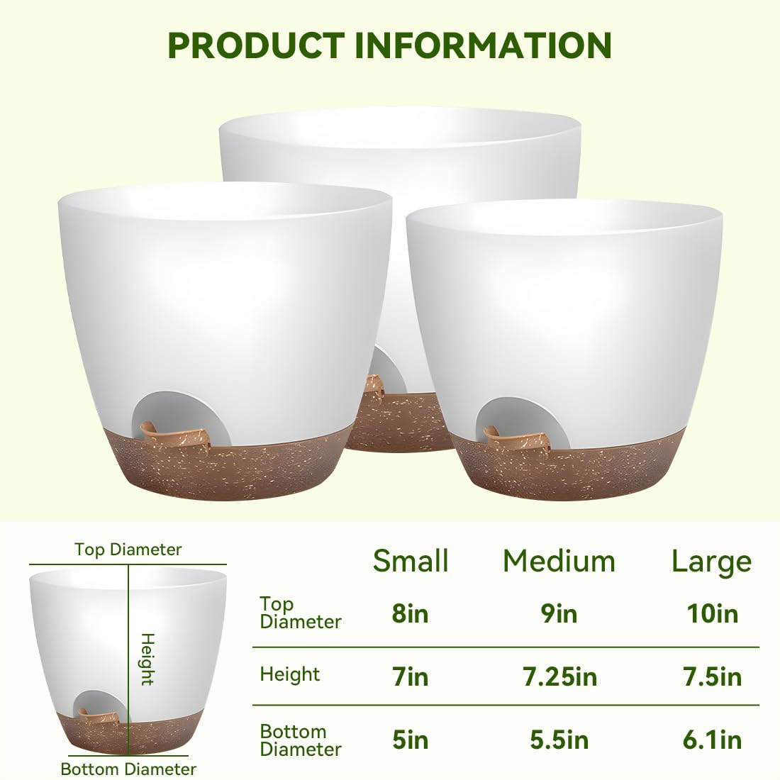 Nuotuv 9-inch pot provides robust drainage for thriving herbs and flowers.