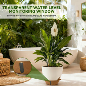 Nuotuv 9-inch self-watering pot with water indicator ideal for patios.
