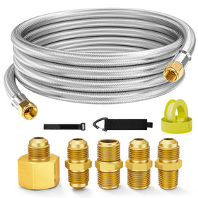 NUPICK 12ft propane extension hose in use, extending distance for safe outdoor cooking
