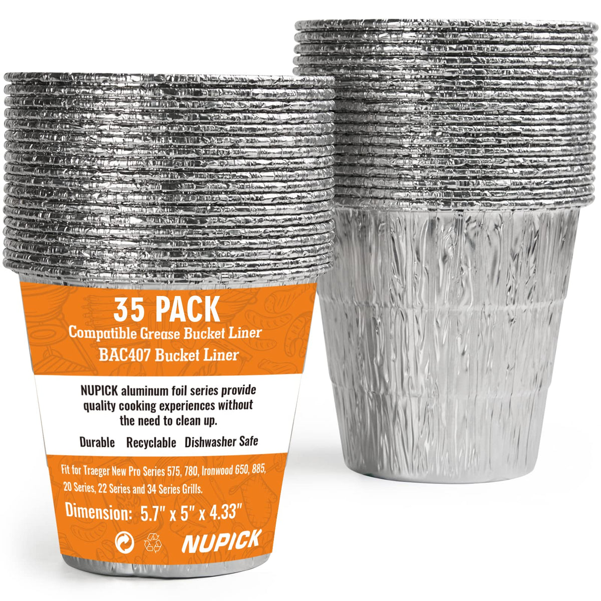 NUPICK grease bucket liner for Traeger Pro Series in action, keeps the bucket clean