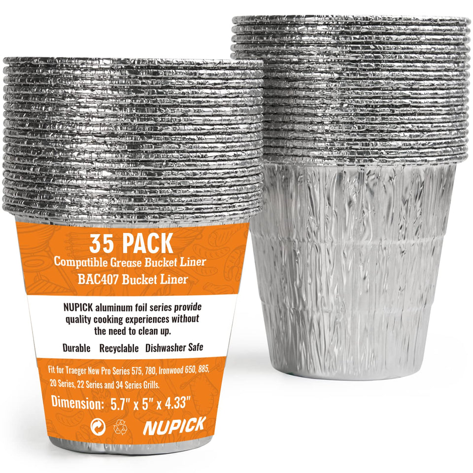 NUPICK grease bucket liner for Traeger Pro Series in action, keeps the bucket clean