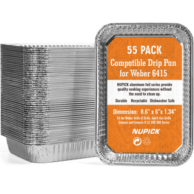 NUPICK 55-pack drip pans front view for quick cleanup