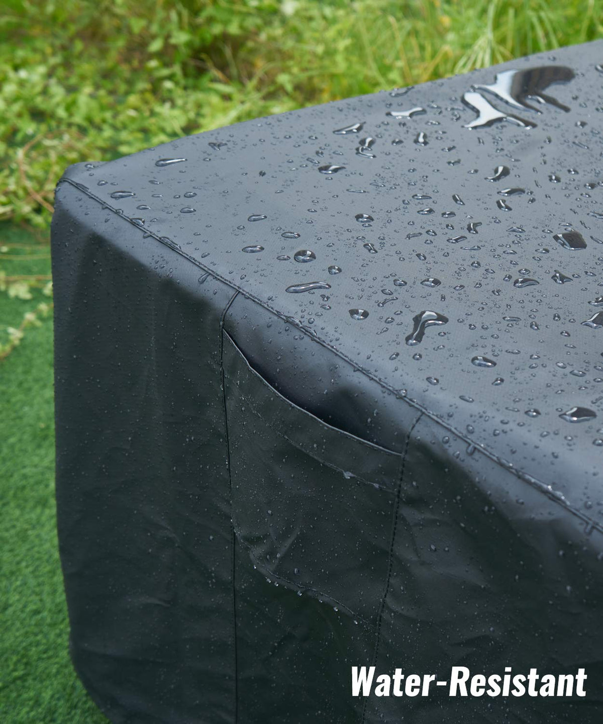 NUPICK all-weather fire pit cover for propane tables keeps gear ready.