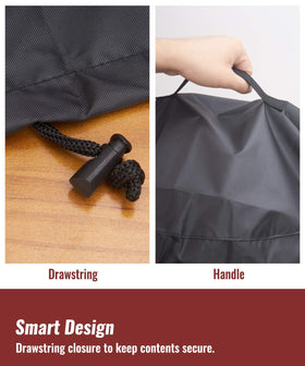 NUPICK simple handle design for easy removal and storage of grill cover