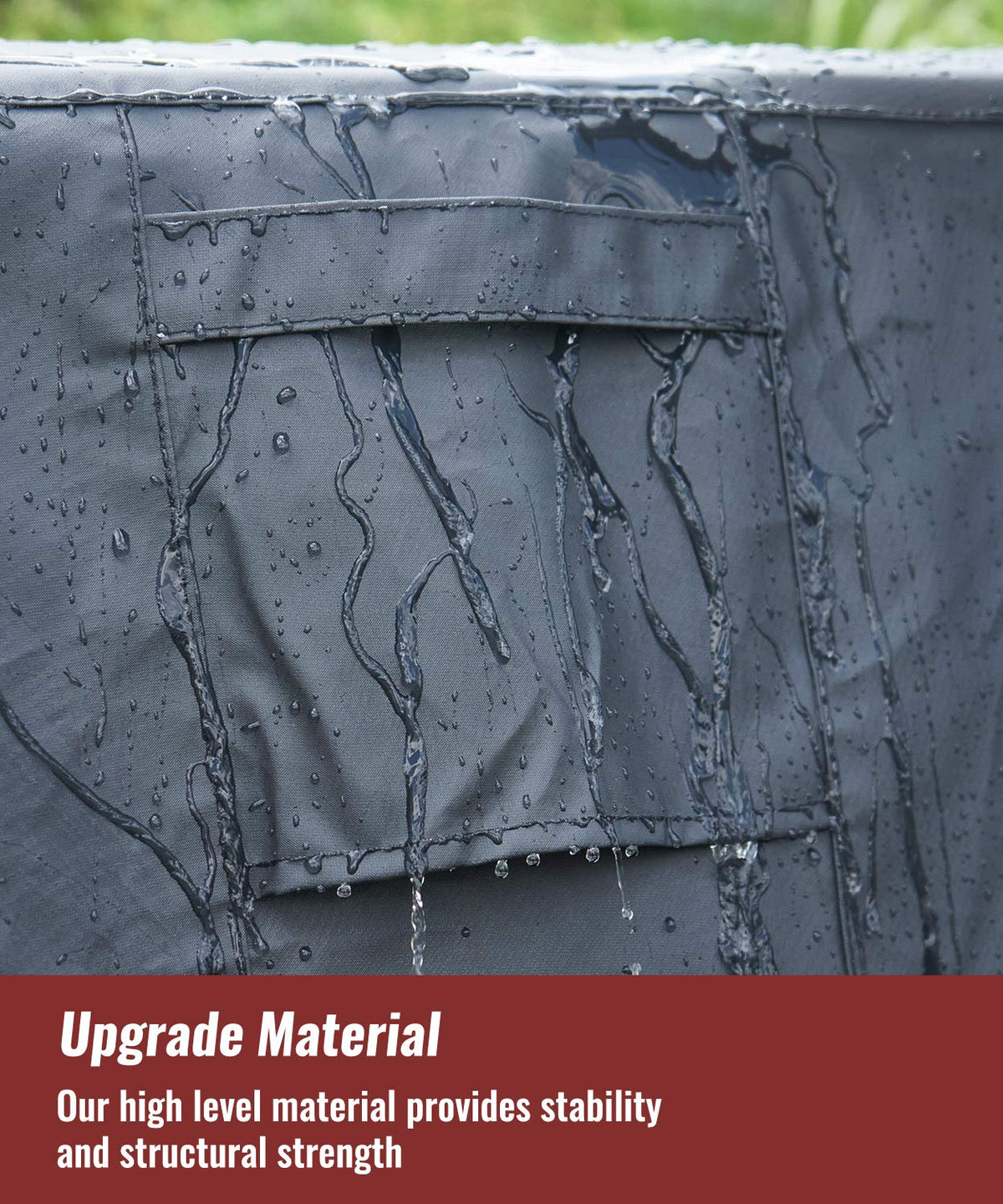 NUPICK elastic-bottom wind-resistant fire pit cover for secure fit.