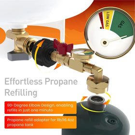 NUPICK glow-in-the-dark gauge helps monitor fuel levels.