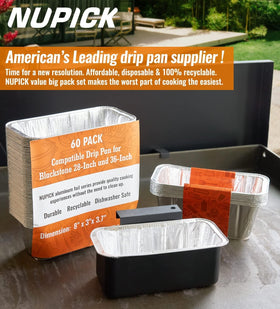 NUPICK 60-pack grease cup liners in a reusable aluminum set for long-lasting use