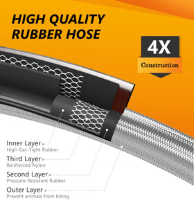 NUPICK extension hose used with a fire pit for ambient backyard warmth