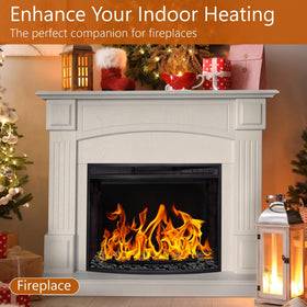 NUPICK lava rock layered with fire glass creates sparkling flame effects.