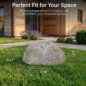 NUPICK gray rock cover adds decorative curb appeal while concealing utilities from view.