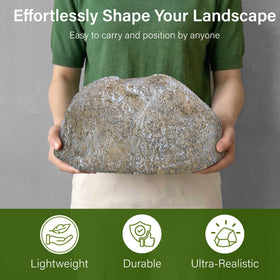 NUPICK outdoor rock cover on poolside creates natural ambiance without bulk.