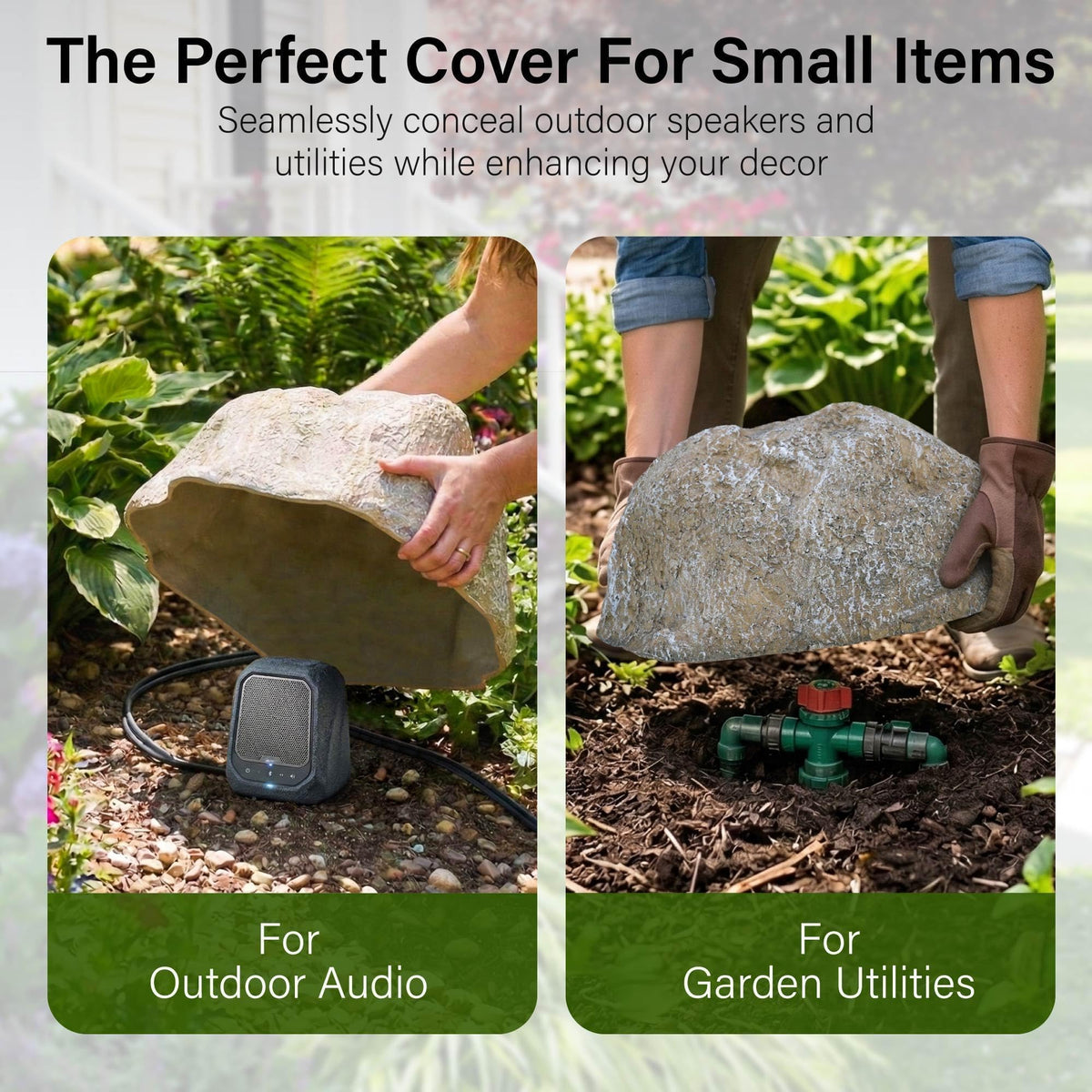 NUPICK rock cover with stakes offers secure placement during breezy days.