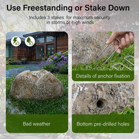 NUPICK decorative rock hides irrigation wells while keeping a natural stone vibe.
