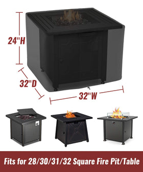 NUPICK waterproof fire pit cover 28-32 inch fit shields moisture and rain.