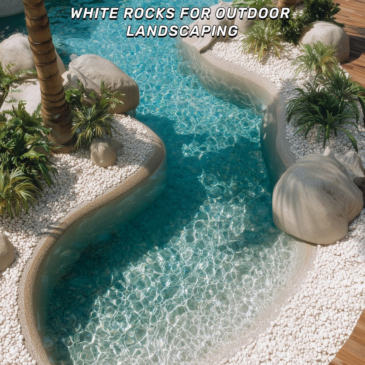 NUPICK white river rocks for top-layer use in pots and gardens.