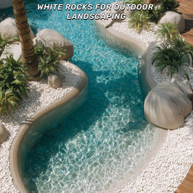 NUPICK white river rocks for top-layer use in pots and gardens.