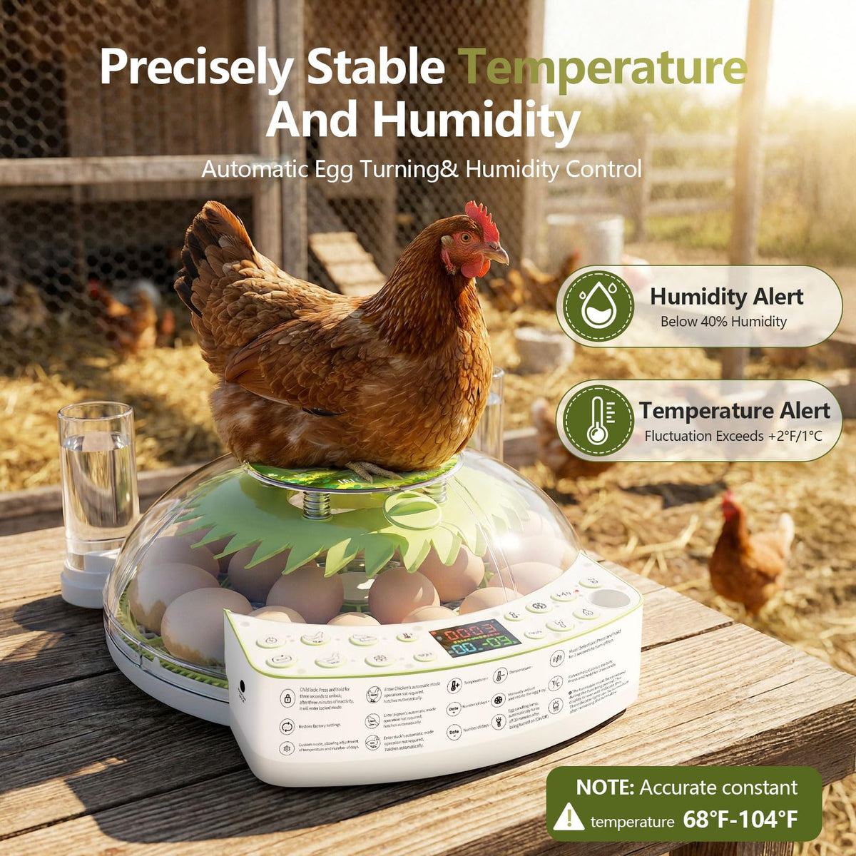 NUPLEA humidity-control system maintains steady conditions for hatch readiness.