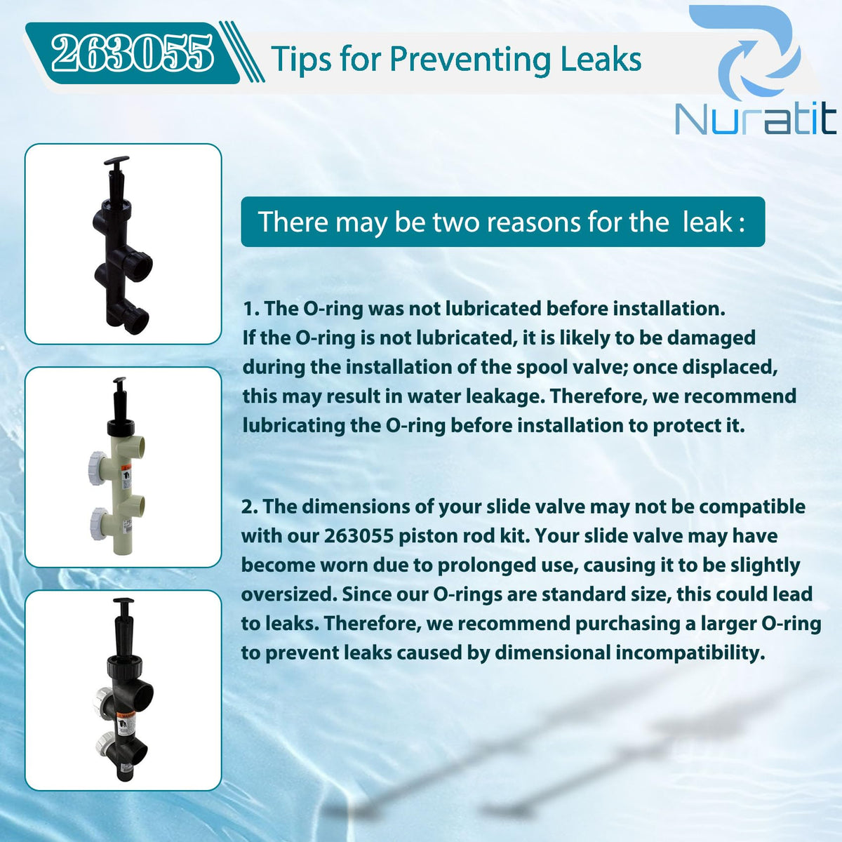 NURATIT durable PVC material resists corrosion in high-chlorine pool environments.