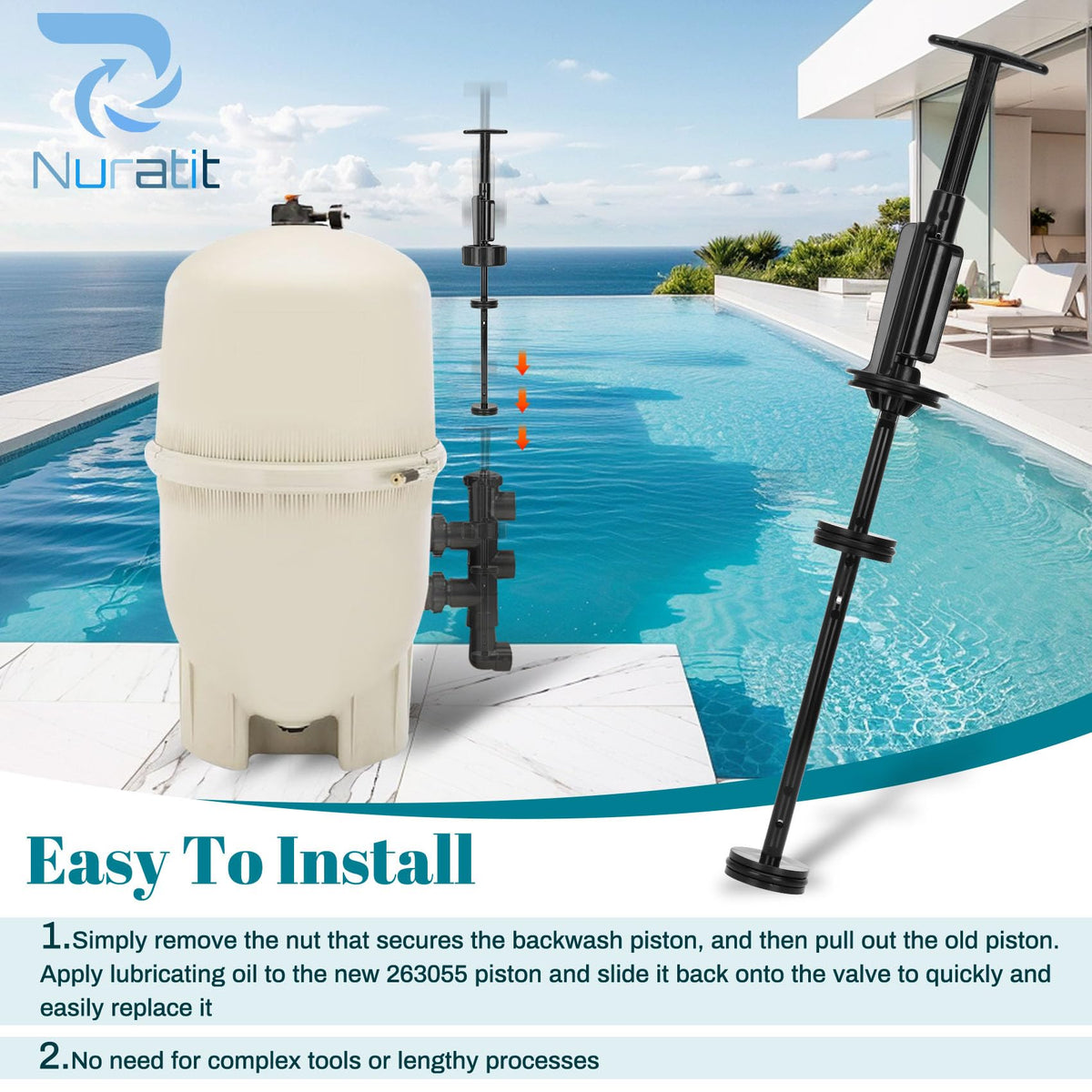 NURATIT replacement O-rings and lubricant included for complete kit convenience.