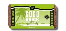 NUTRIFIELD Coco Coir Brick compact block for easy transport and quick setup.