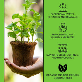 NUTRIFIELD Coco Coir Brick peat-free substrate for sustainable gardening.