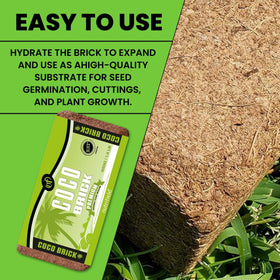 NUTRIFIELD Coco Coir Brick water-holding capacity supports healthier seedlings.