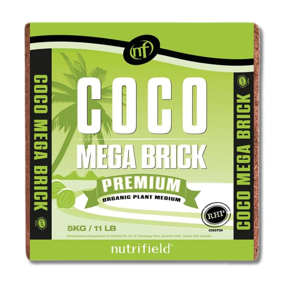 Nutrifield coco coir mega brick 11lb compact block for easy storage and transport
