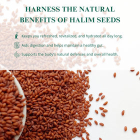 Nutriwish Halim seeds in a dry-ingredient bag for recipes.