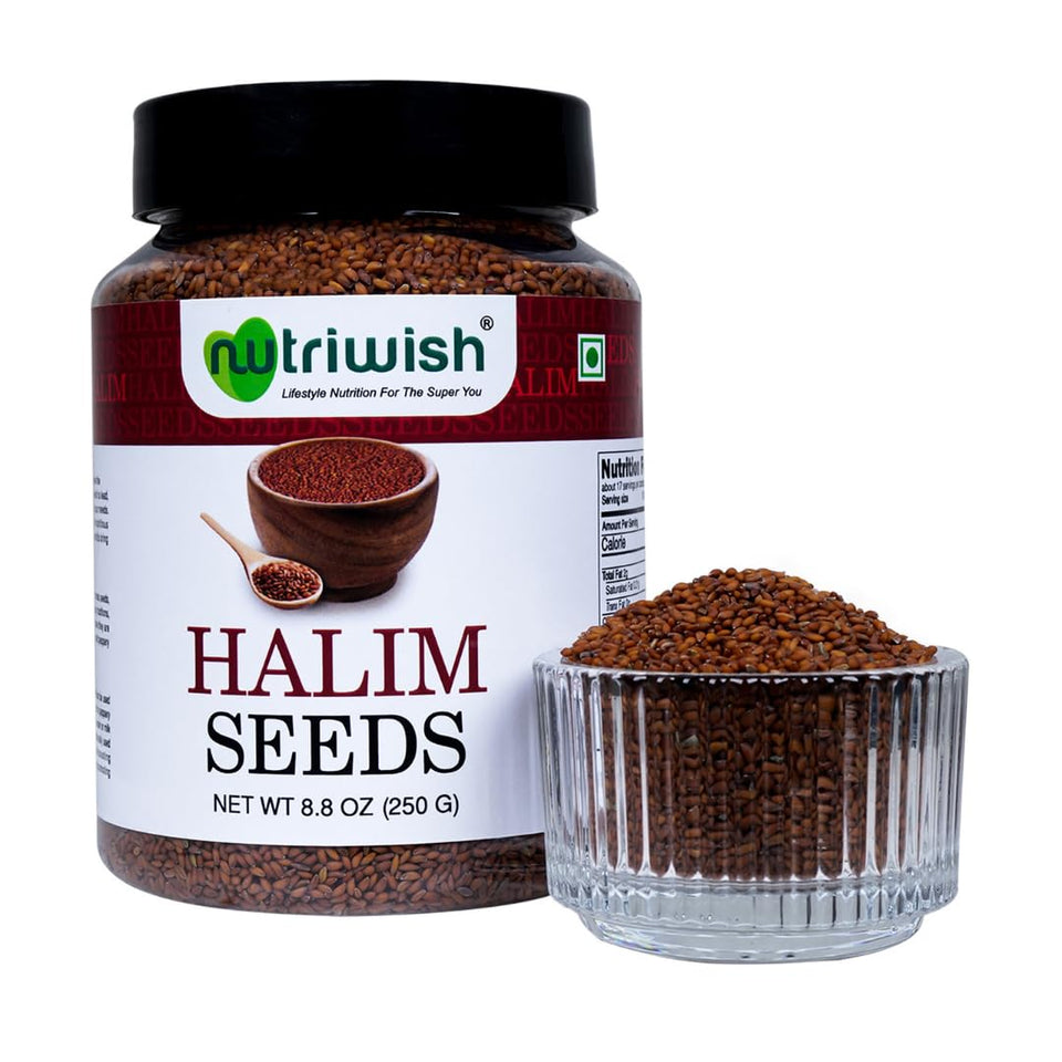 Nutriwish Halim seeds pack ready for pantry and salads.
