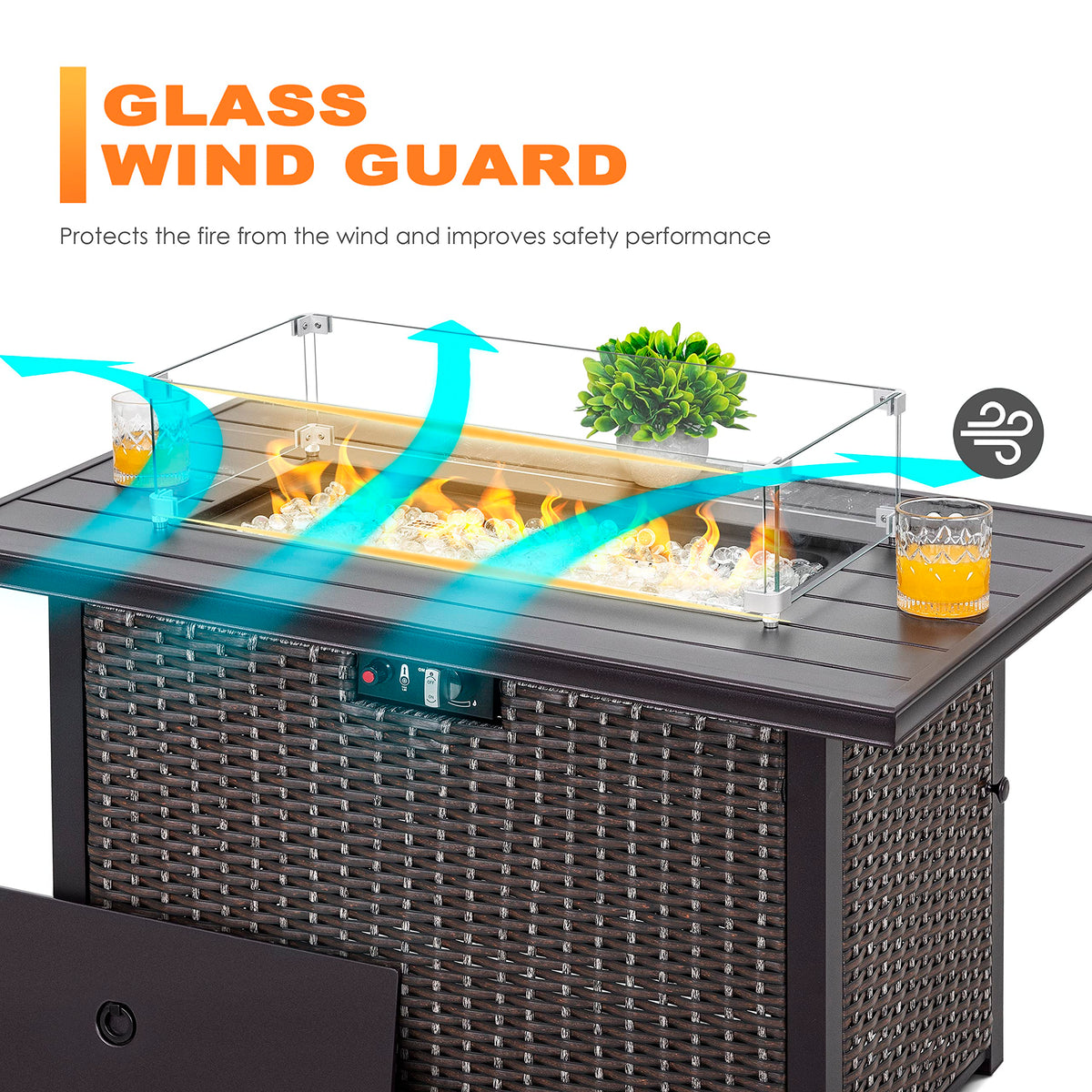 NUU GARDEN polished aluminum brackets provide sturdy wind guard support