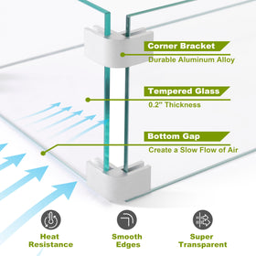 NUU GARDEN wind guard protects from embers and drafts for safer flames