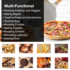 Nuwave pizza stone cleanup easy with a damp cloth after baking.