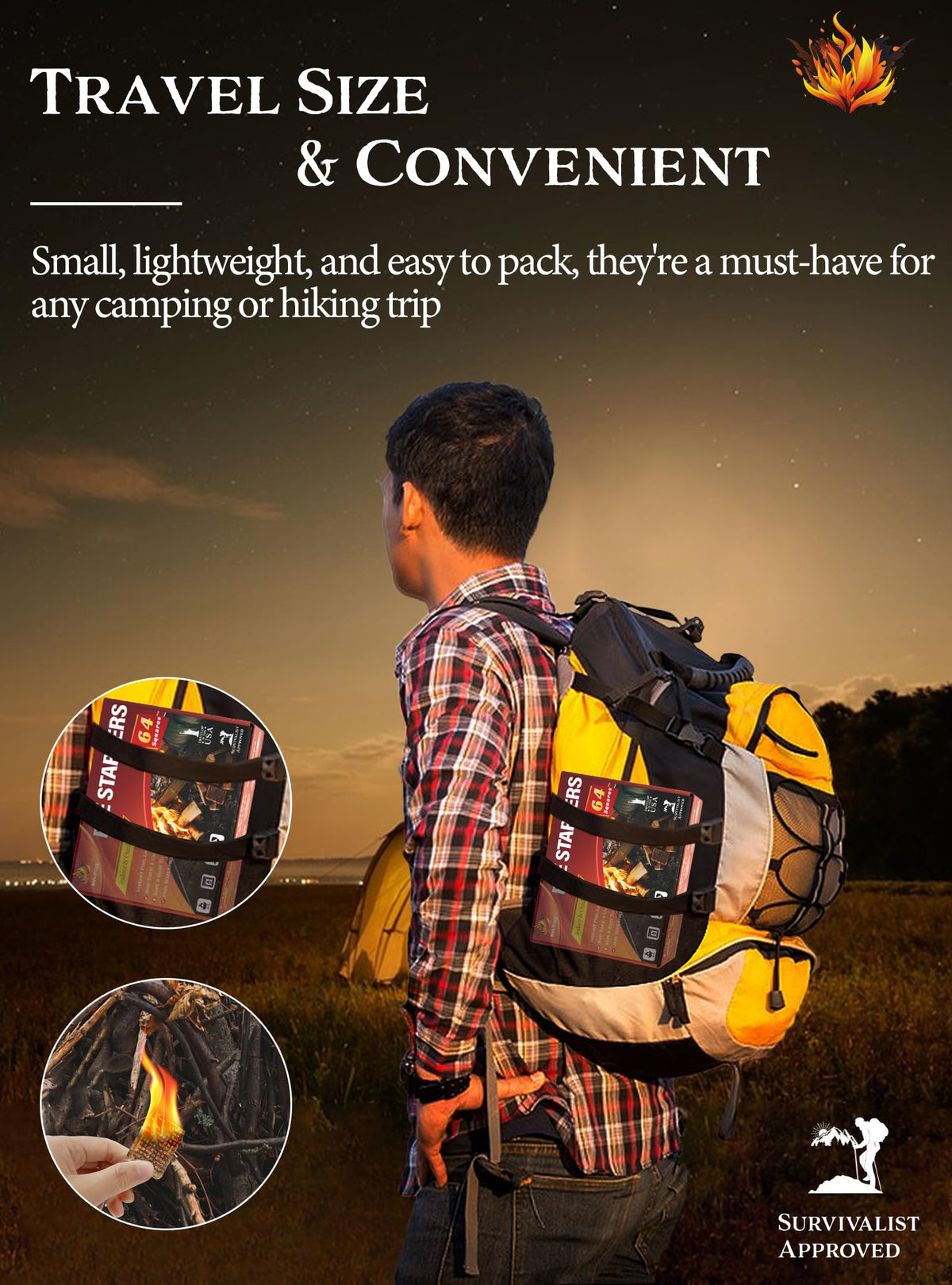 Nvkrvks long-burn fire starter lasts up to eight minutes.