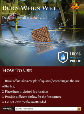 Nvkrvks fire starter safe for cooking without flavor change.