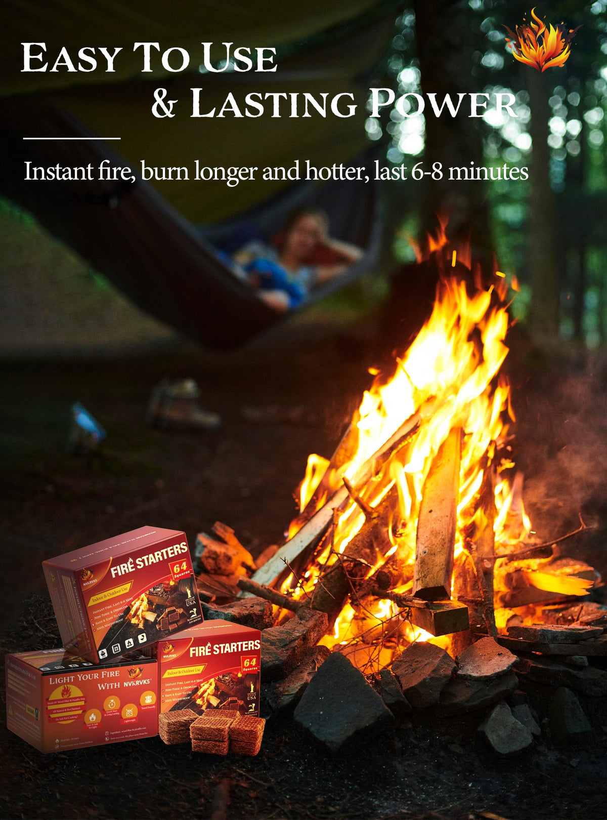 Nvkrvks fire-starter-square closeup highlights safe, natural composition for cooking