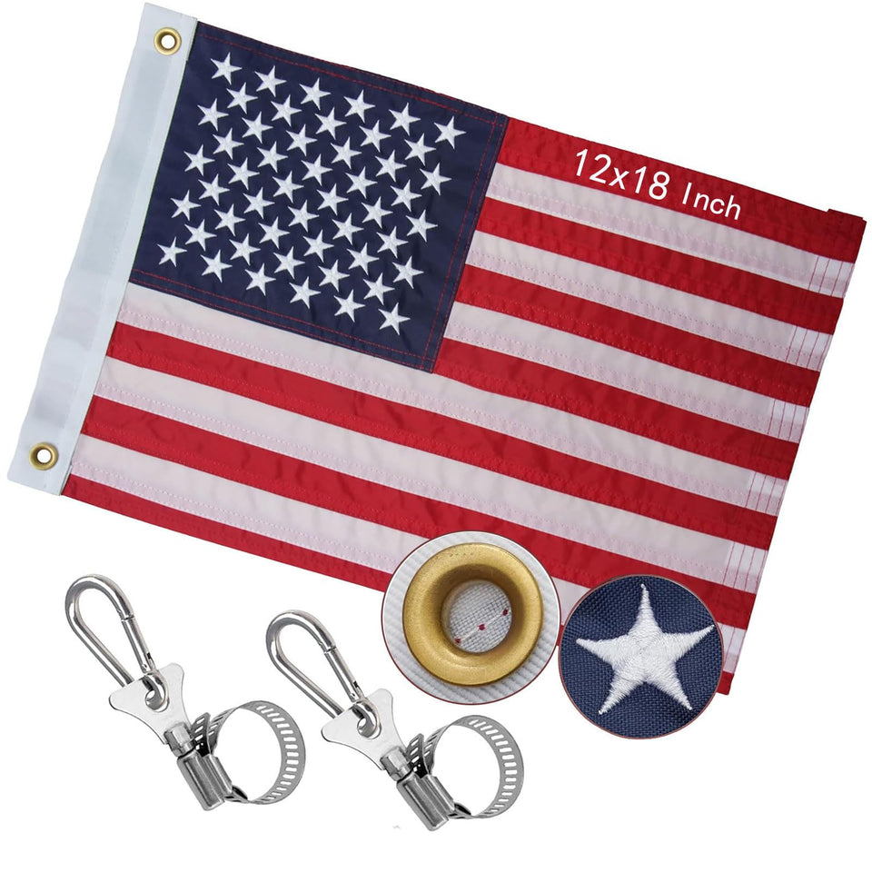 NVSDFAVUZUQ American boat flag 12x18, durable outdoor flag.