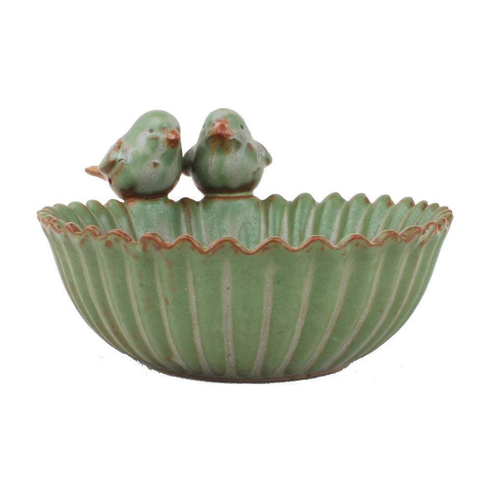 NWFashion bird-design ceramic planter for 6-inch succulents and small blooms.