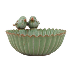 NWFashion bird-design ceramic planter for 6-inch succulents and small blooms.