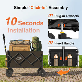 NWH collapsible wagon ideal for garden tasks and outdoor setups.