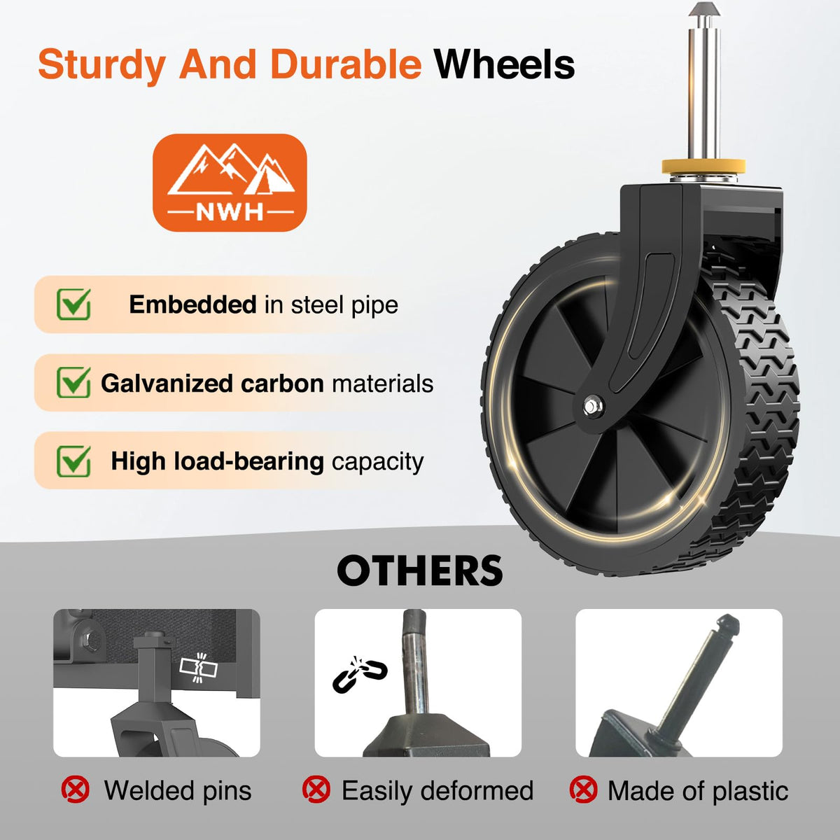 NWH collapsible wagon showing large capacity suitable for groceries, gear, and garden supplies.