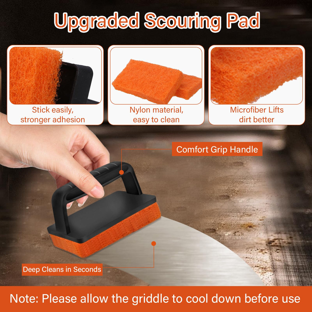 NxeAnnQi ergonomic handles stay cool during heavy scrubbing sessions