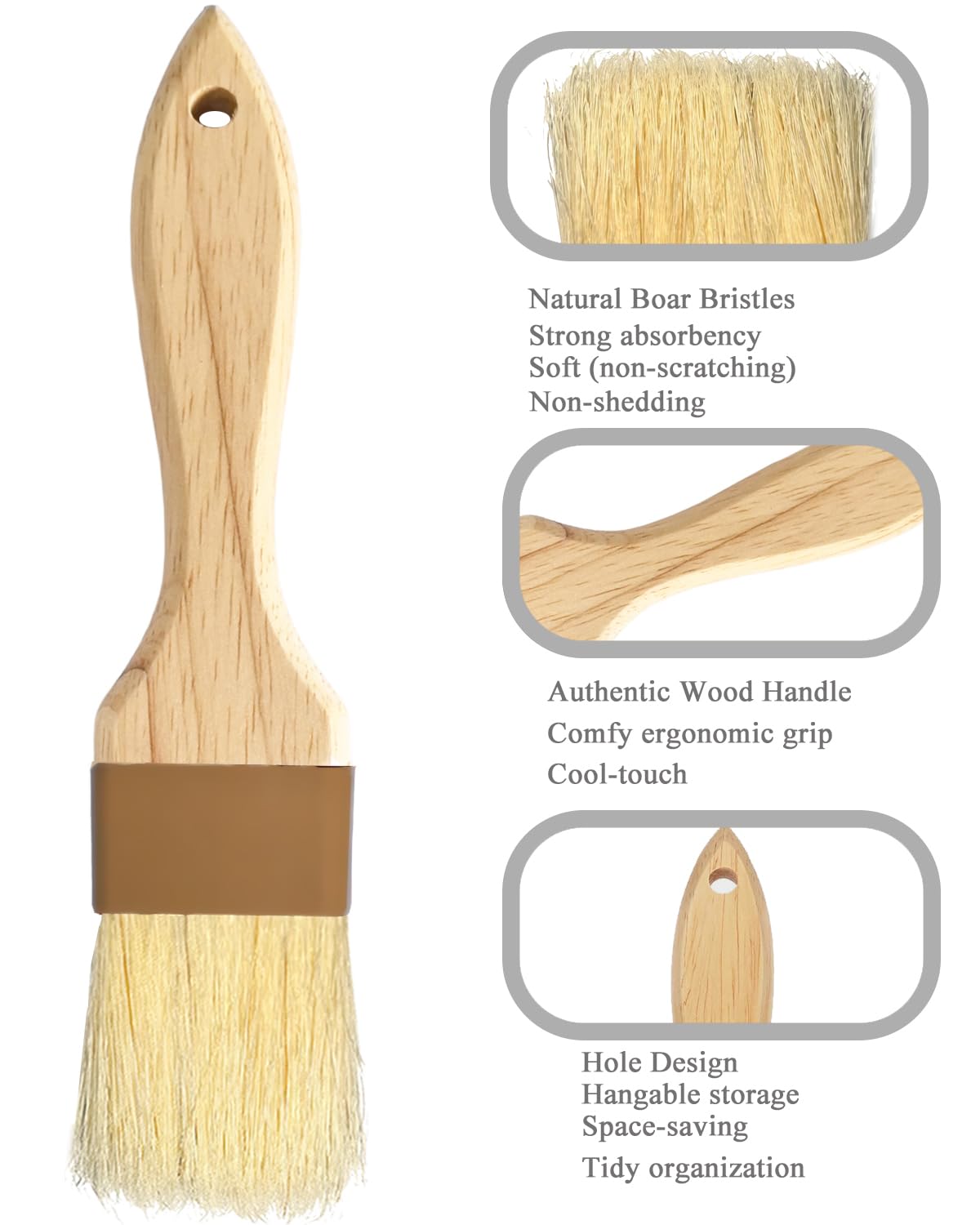 NXRACSH four-pack basting brushes arranged for versatile kitchen tasks